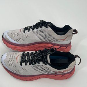Hoka One One Womens Clifton 6 Running Shoes Sneakers Size 8 Pink Gray